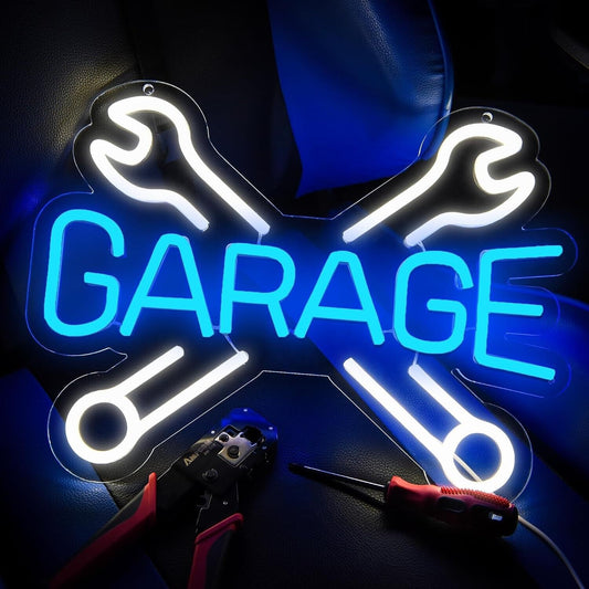 Garage Wrench LED Neon Sign 11"x 14.5" Inches