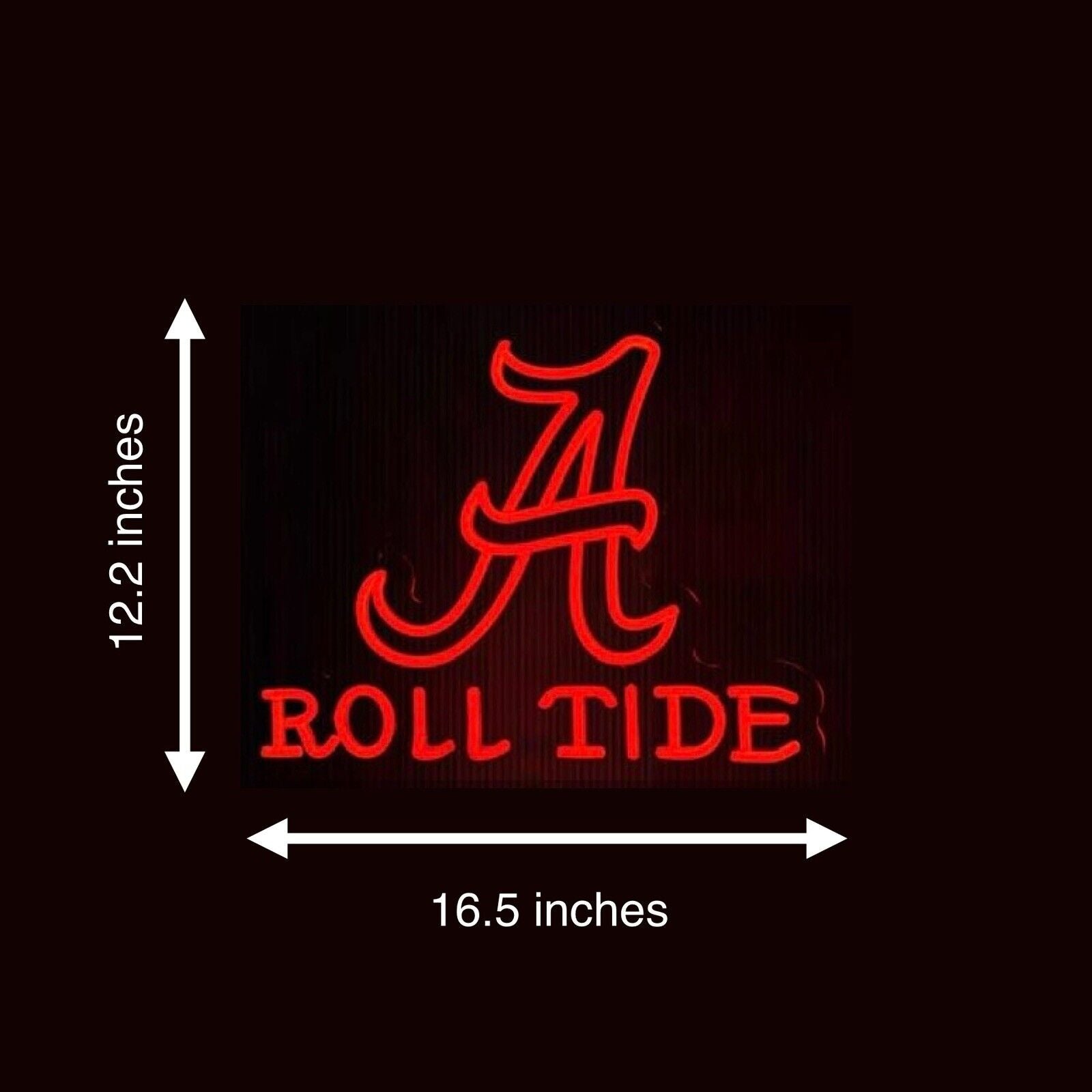 Roll Tide LED Neon Sign For Dorm, Mancave 16.5”" x 12.2” Inches