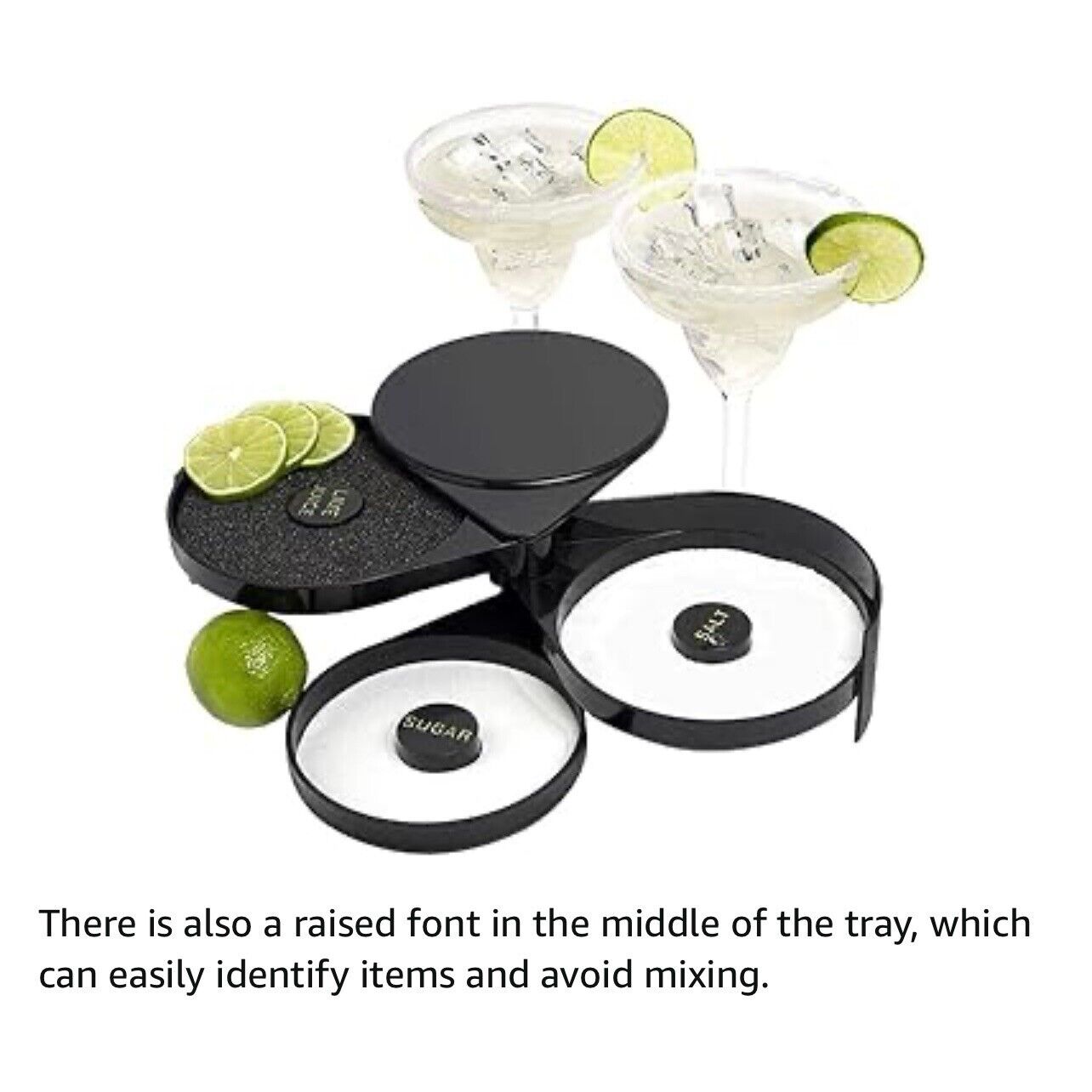 3-Tier Bar Juice Cocktail Rimmer For Seasoning, Salt, Sugar for Bar or Home