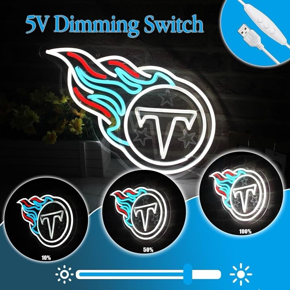 Titan Football LED Neon Sign For Bar, Garage , Mancave 15.7” x 11.6” Inches