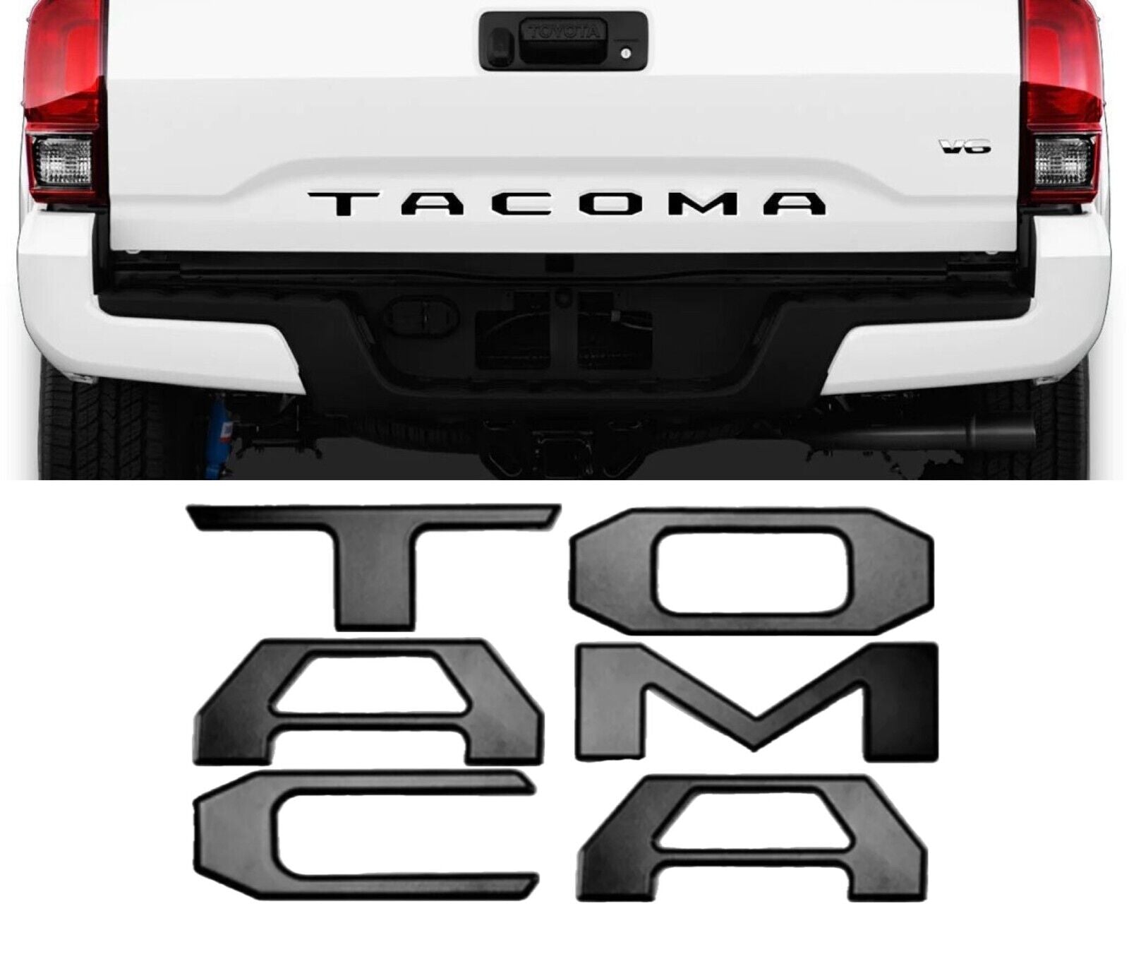 Raised Tailgate Insert Letters Fit for 2016-2023 Toyota Tacoma