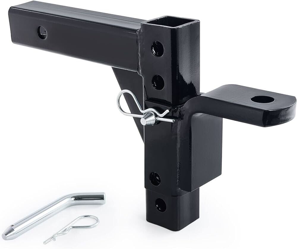 Adjustable Trailer Hitch 2 Inch Receiver 8 Positions Rise/Drop 2.5 Ton 5000 Lbs
