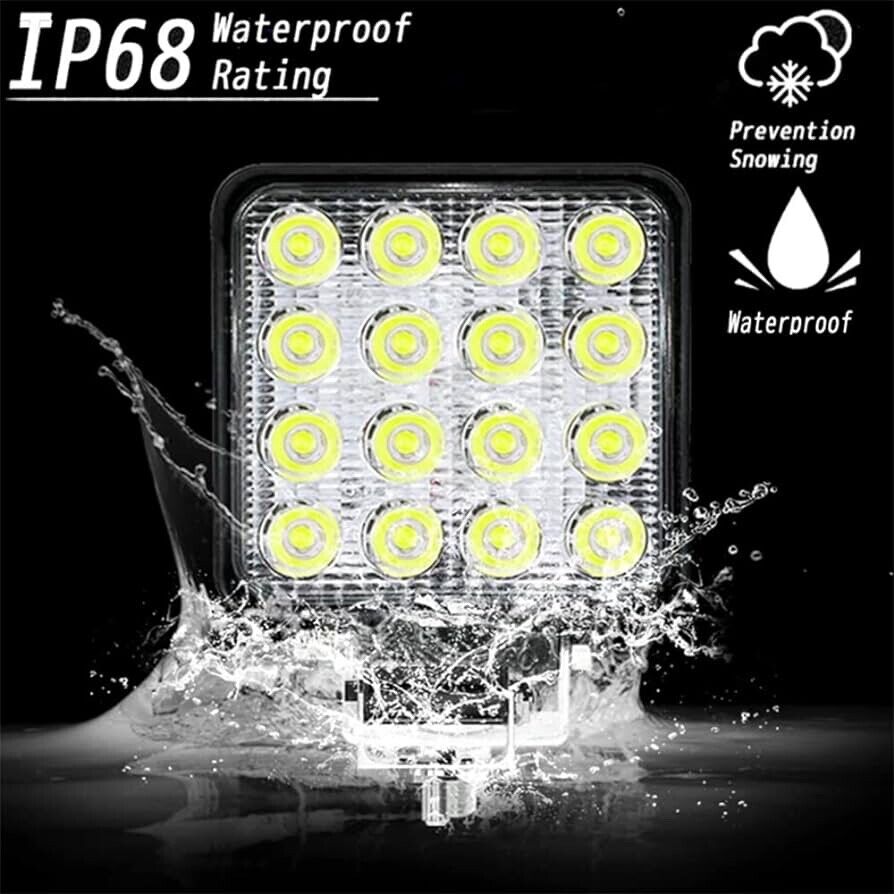 Square LED Pod Light 4 inch 48W, 2 Pack Work, Offroad, Boating, Truck Light LED