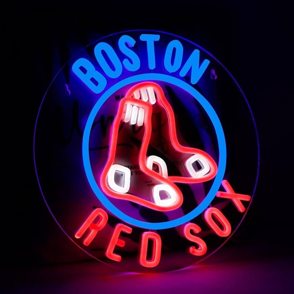 Boston LED Neon Sign For Bar, Garage , Mancave 12.5” x 12.5” Inch