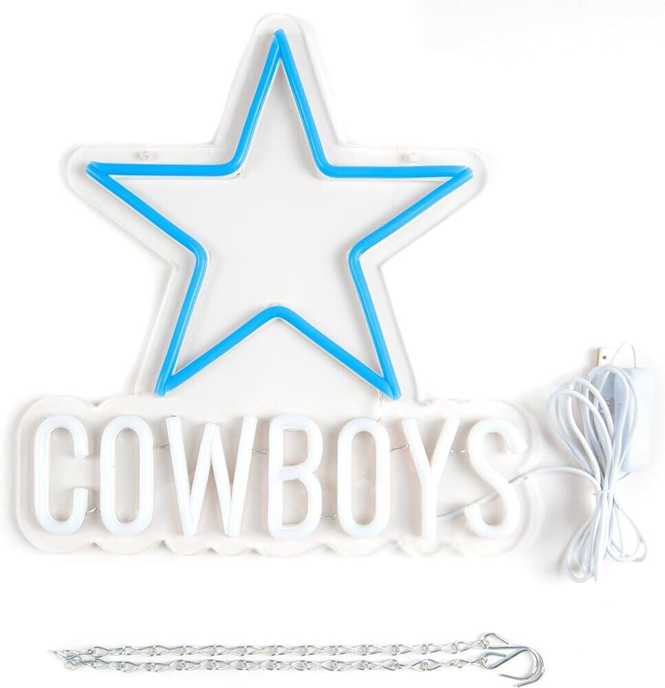 Dallas Cowboys Texas LED Neon Sign For, Mancave, Bar, Garage 12.8" x 12.2” Inch