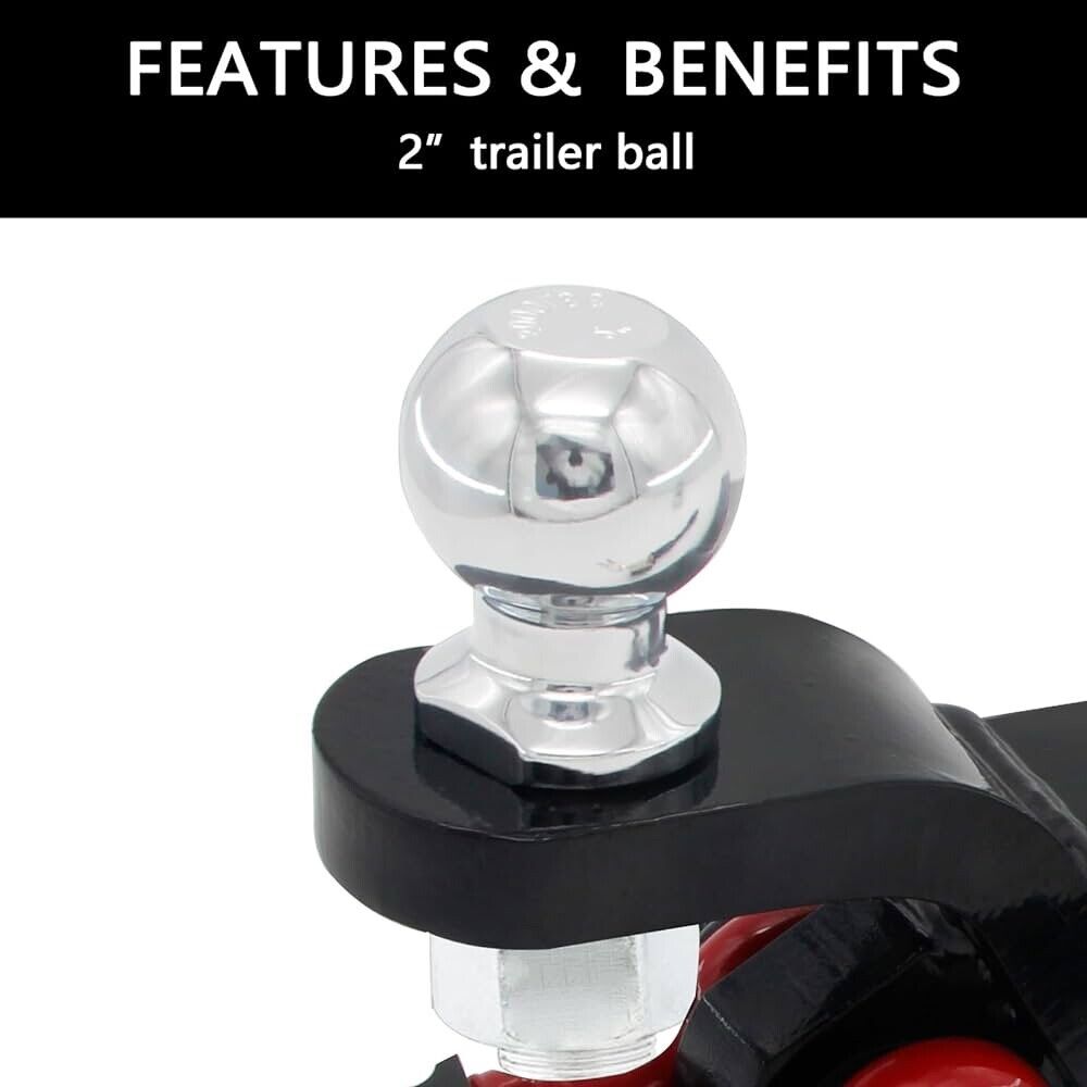 2 in 1 Trailer Hitch Ball Mount with Tow Shackle & 3/4" Hitch Pin Clip