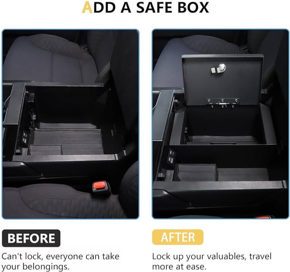 Console Safe with 3 Digit Combo Compatible with Toyota Tundra 2022-2024