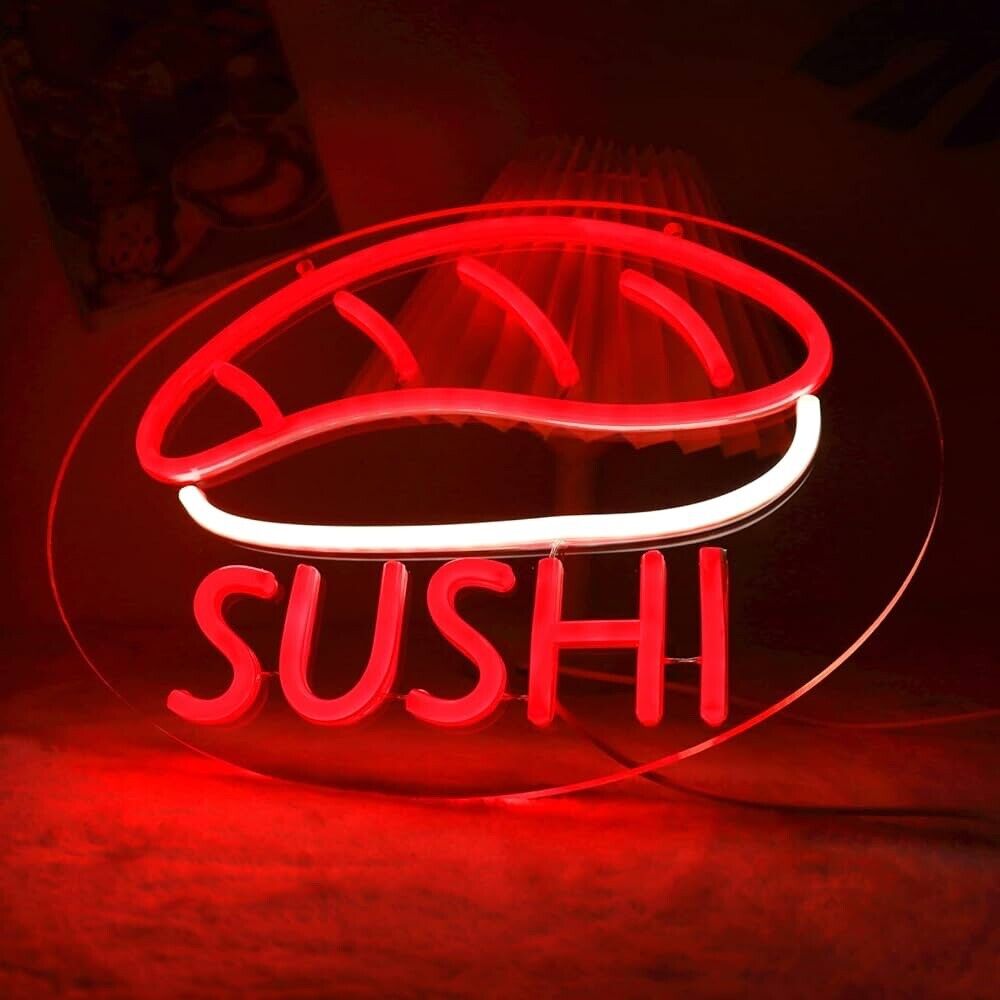 Sushi LED Neon Sign For Restaurants, 10”X 17” Inch