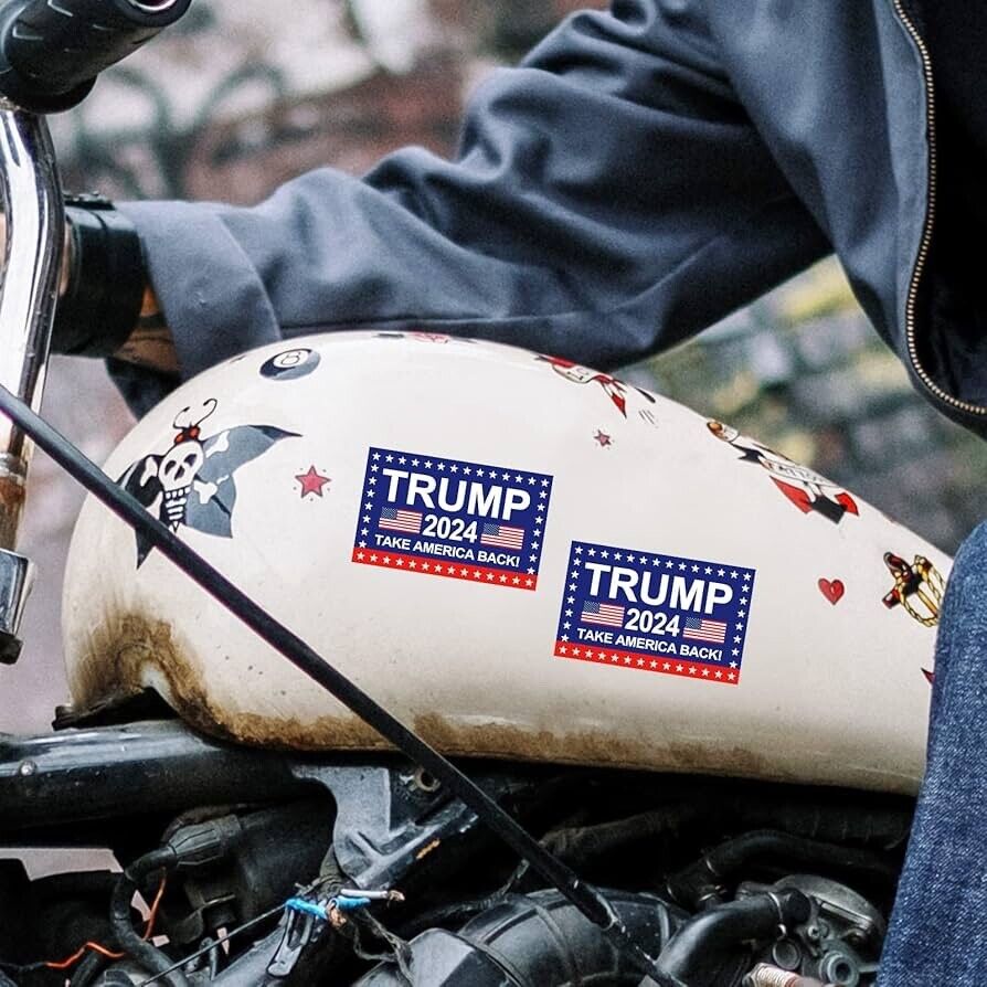 Trump 2024 Sticker, 10Pcs for Car, Motorcycles, Helmets, Laptop, Window, 2x3 in