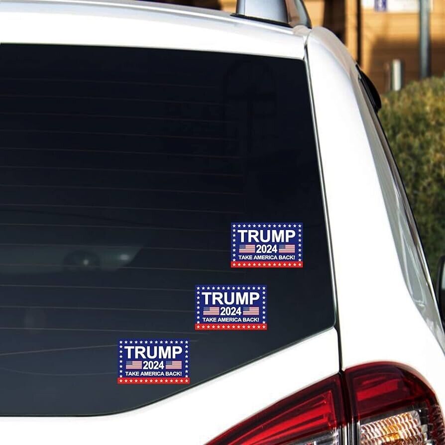 Trump 2024 Sticker, 10Pcs for Car, Motorcycles, Helmets, Laptop, Window, 2x3 in
