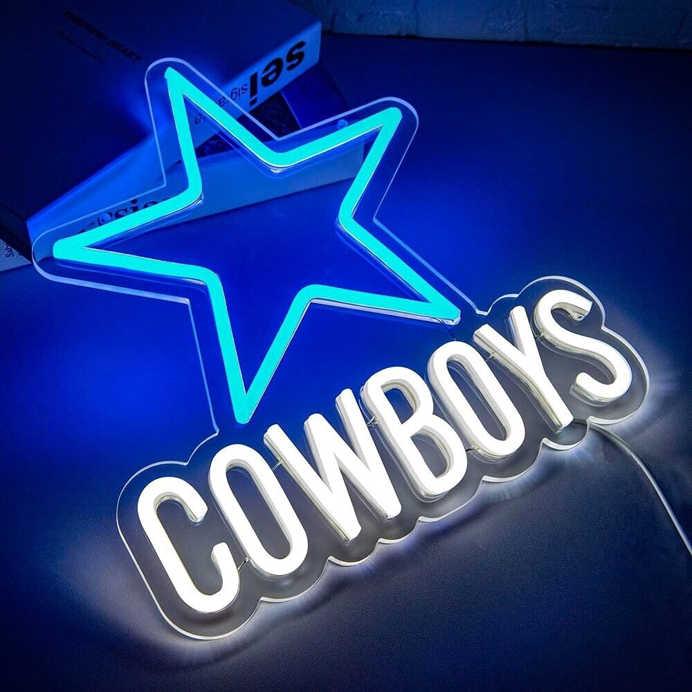 Dallas Cowboys Texas LED Neon Sign For, Mancave, Bar, Garage 12.8" x 12.2” Inch