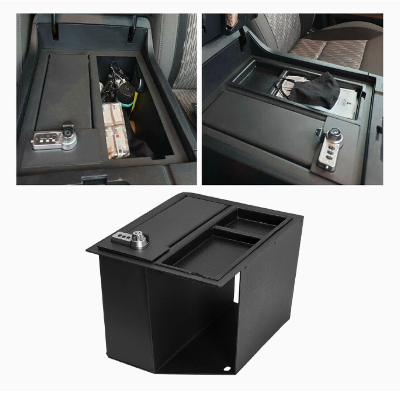 Toyota Tundra 2014-2021 Center Console Safe, 3-Digit Combo Lock & 2 Keys
