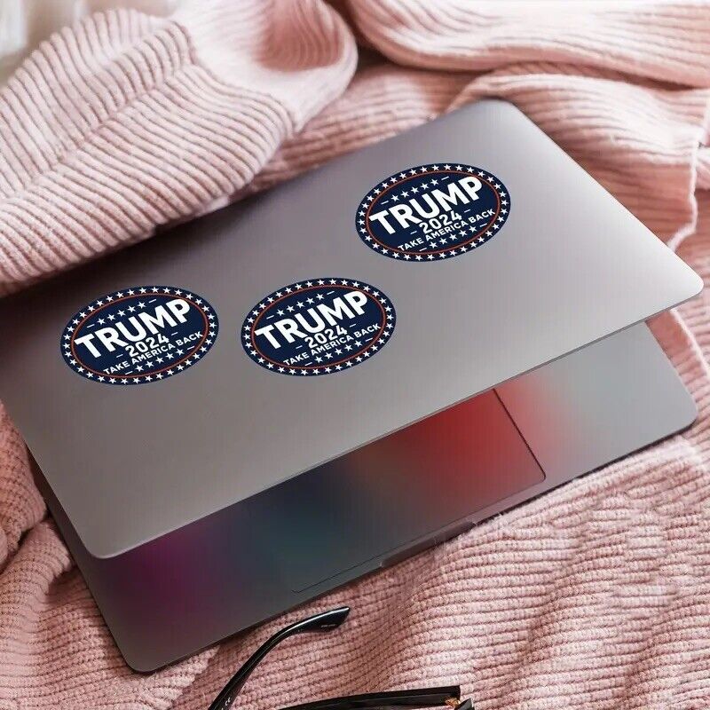 Trump 2024 Sticker, 10Pcs for Car, Motorcycles, Helmets, Laptop, Window, 2x3 in