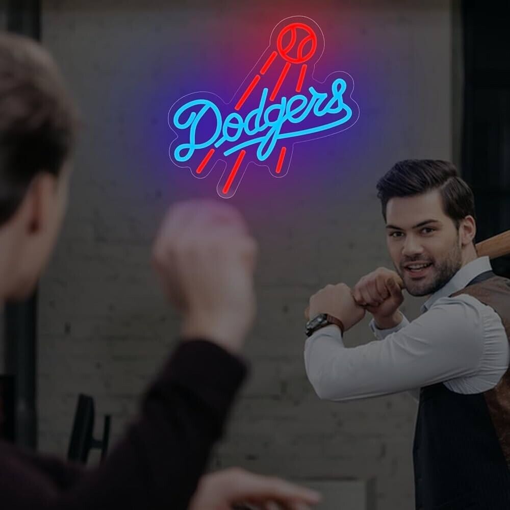 Dodgers Baseball Neon Sign LED For Bar, Garage , Man-cave 13.3” x 11.6” inch