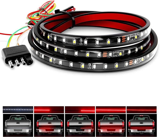 60" Truck Tailgate Light Bar 108 LED Single Row Tailgate Light Strip with Red Ru