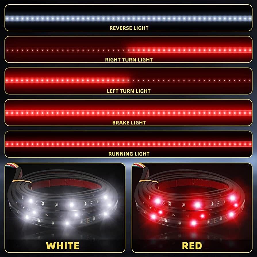 60" Truck Tailgate Light Bar  108 Count LED Tailgate Light Strip
