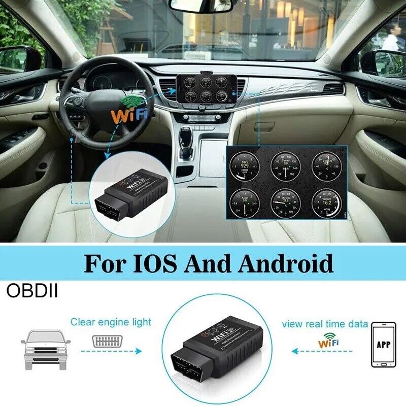 ELM327 WIFI & Bluetooth Car Diagnostic Fault Code Scanner  iOS, Android