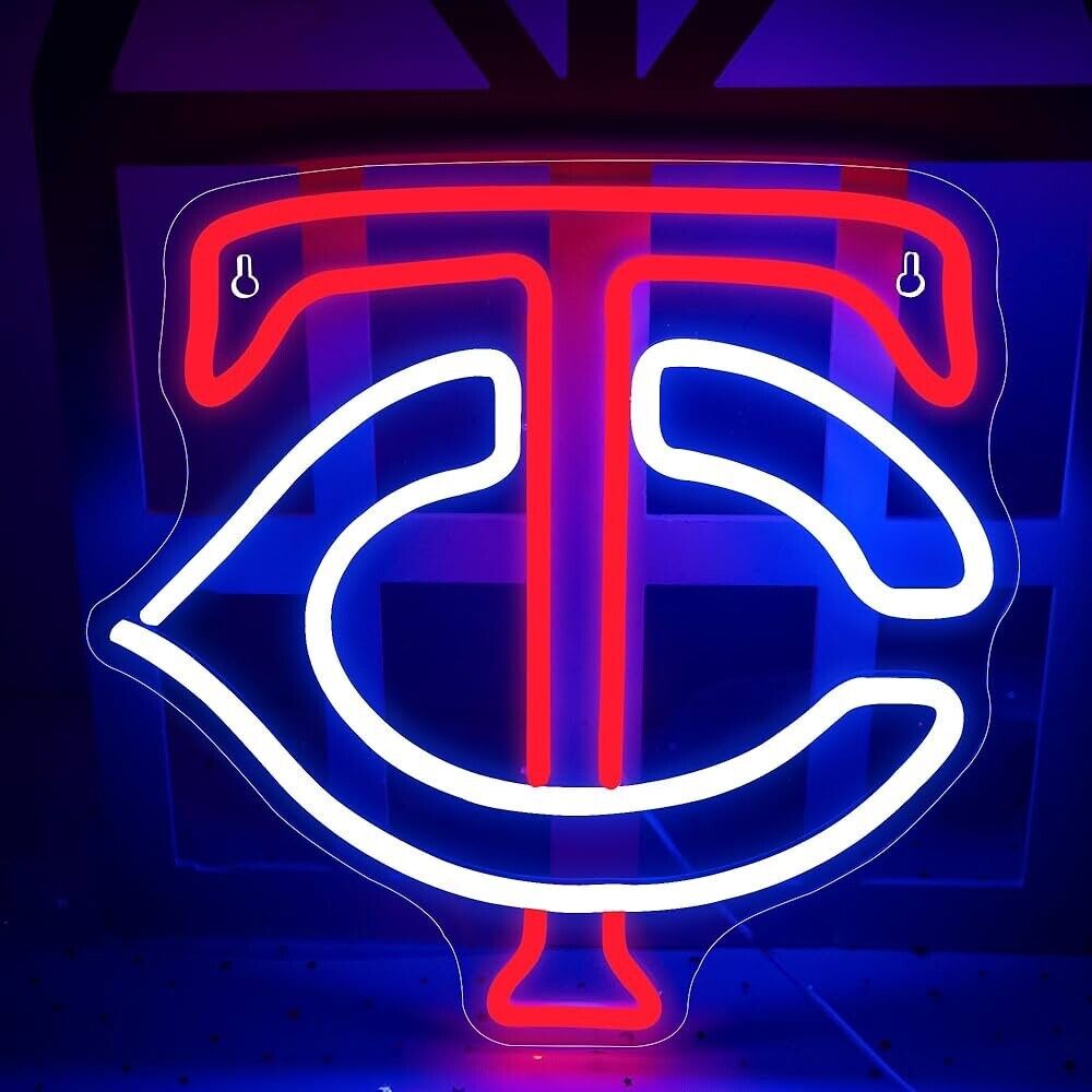 Twins Baseball Neon Sign LED For Bar, Garage , Man-cave 13.38” x 13.38” inch