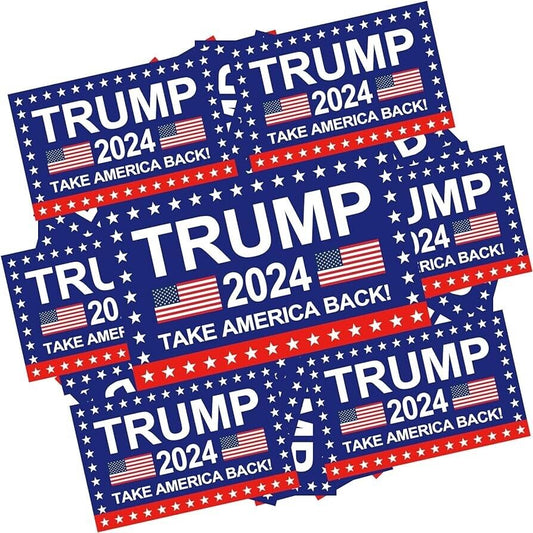 Trump 2024 Sticker, 10Pcs for Car, Motorcycles, Helmets, Laptop, Window, 2x3 in