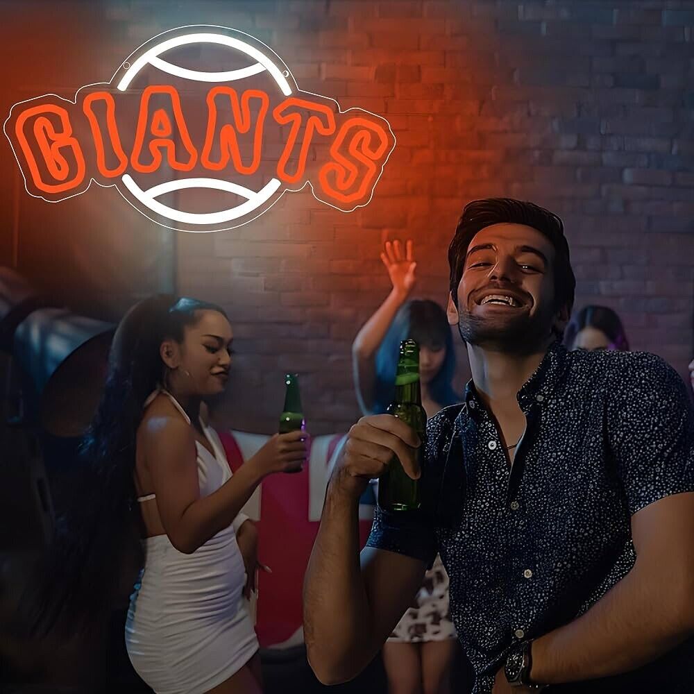 Giants Baseball LED Neon Sign For Bar, Garage , Mancave 10.82” x 16.14” Inches
