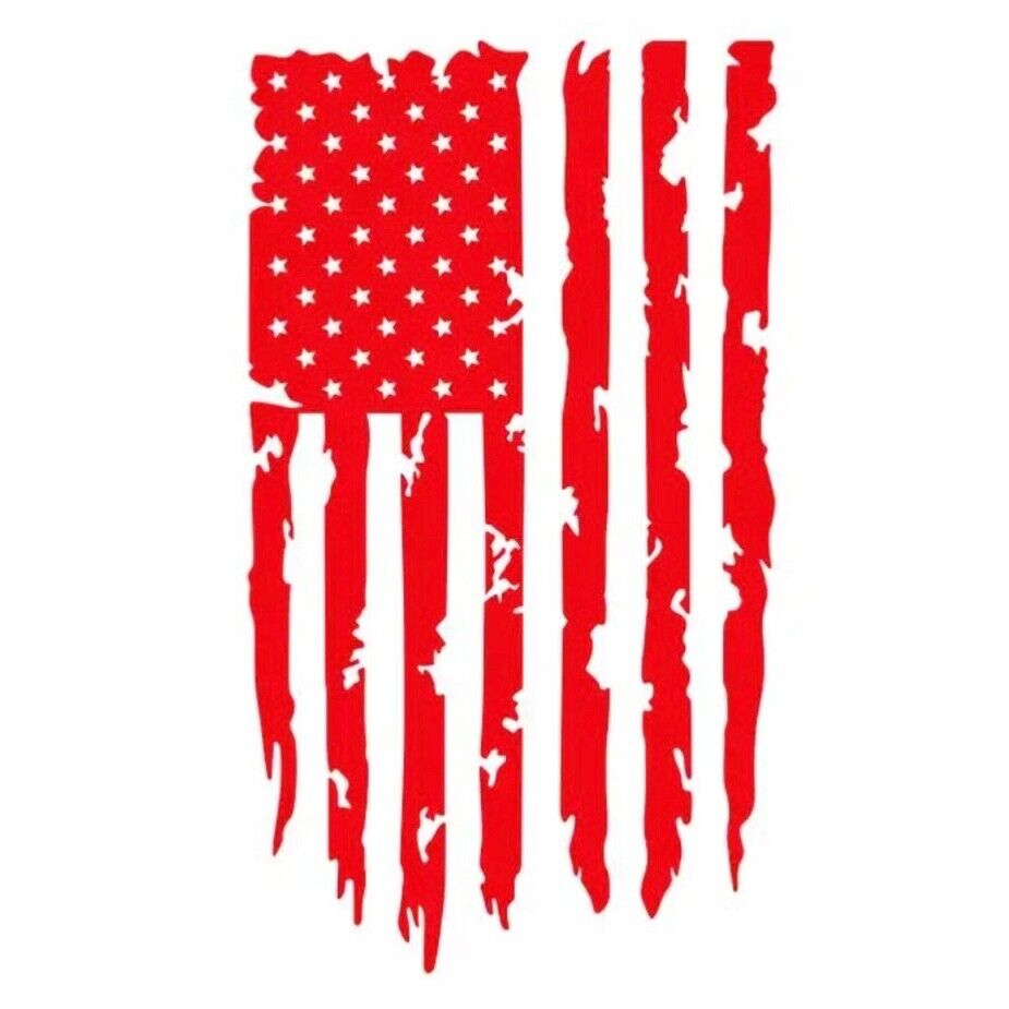 Torn American Flag Die Cut Vinyl Sticker Decal