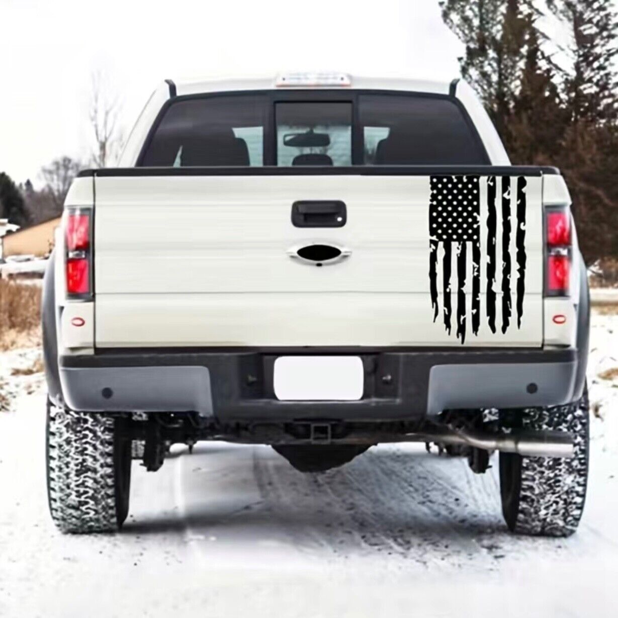 Torn American Flag Die Cut Vinyl Sticker Decal
