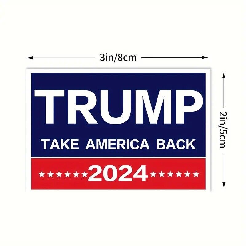 Trump 2024 Sticker, 10Pcs for Car, Motorcycles, Helmets, Laptop, Window, 2x3 in