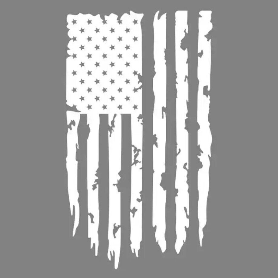 Torn American Flag Die Cut Vinyl Sticker Decal