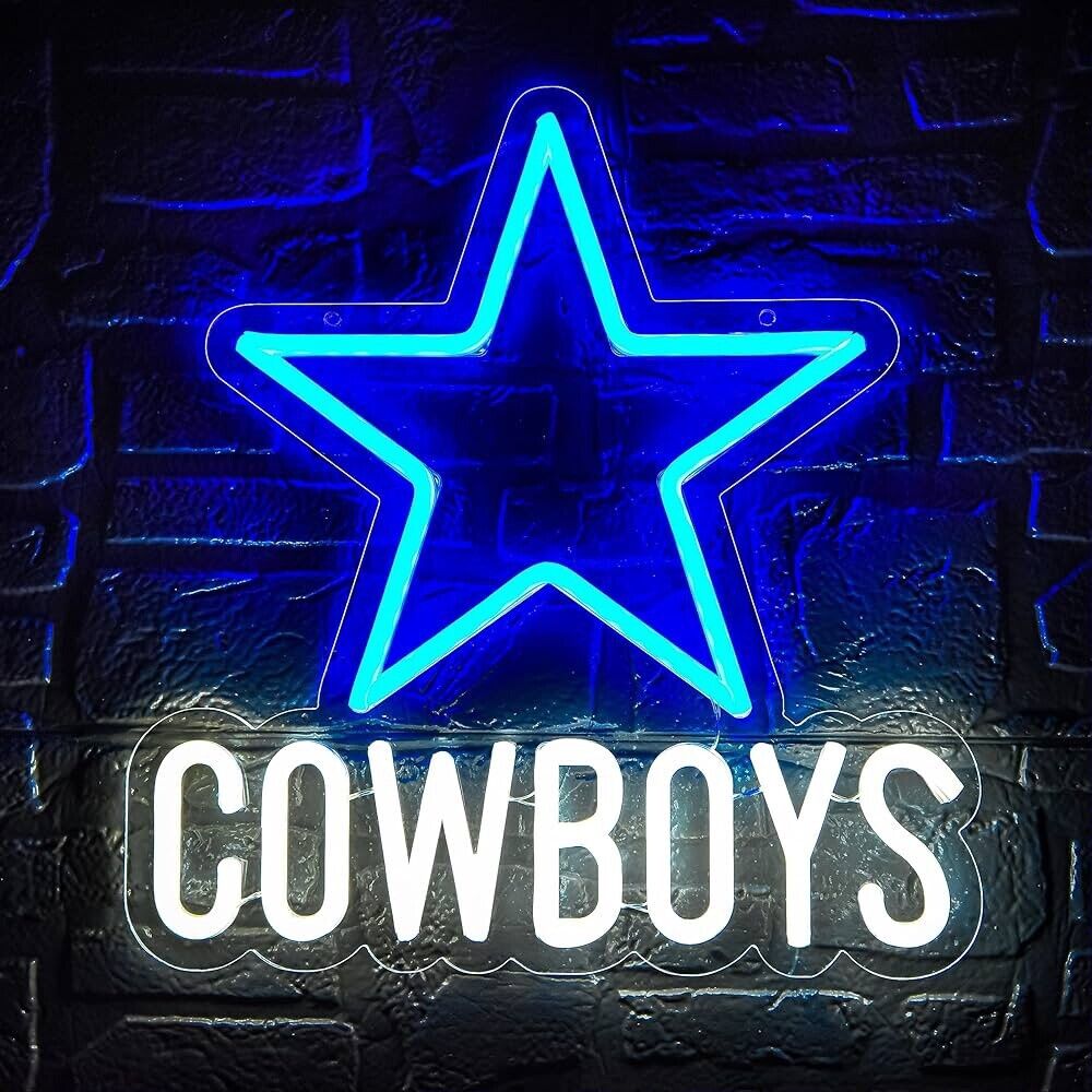 Dallas Cowboys Texas LED Neon Sign For, Mancave, Bar, Garage 12.8" x 12.2” Inch