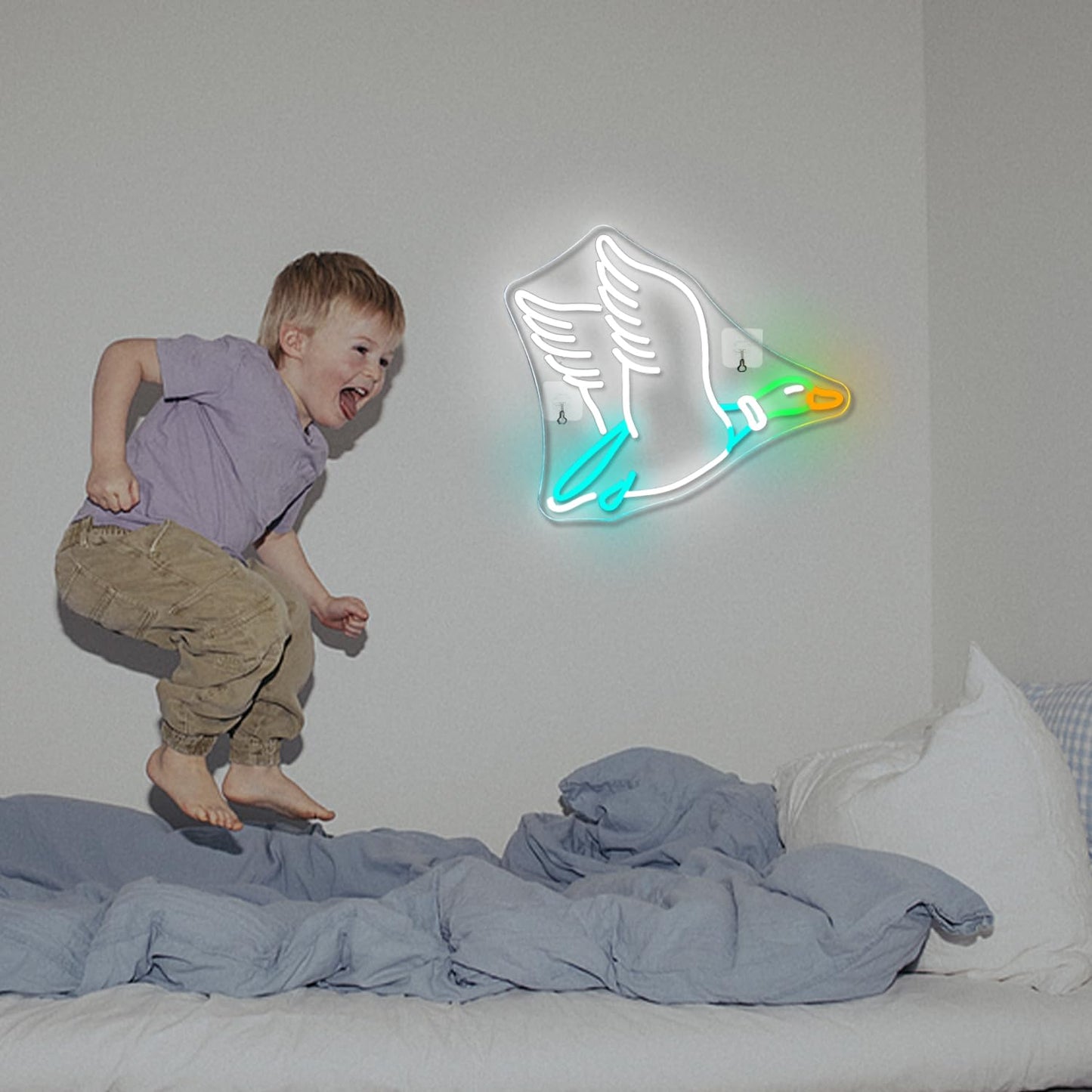 Duck LED Neon Sign, Dimmable, USB Powered, 15x13 inches
