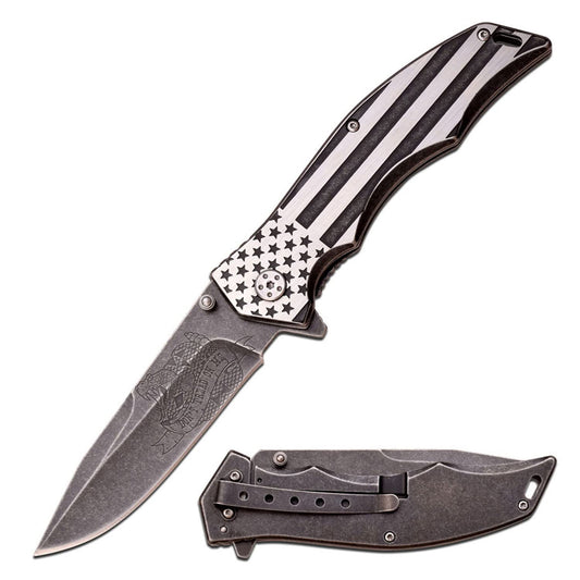 Don’t Tread on Me American Flag Stainless Steel Folding Pocket Knife