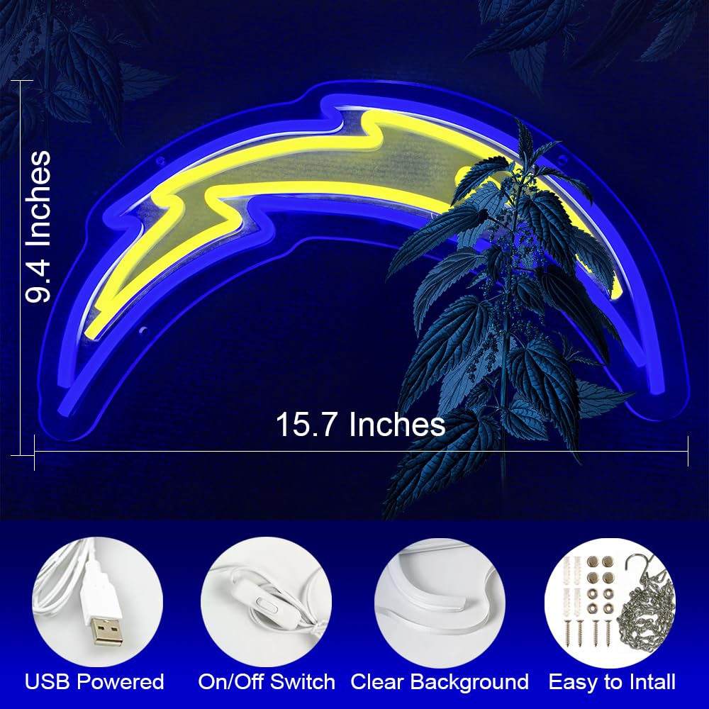 NFL Football LED Neon Sign For Bar, Garage, Mancave (15.6 x 9.4 inch)