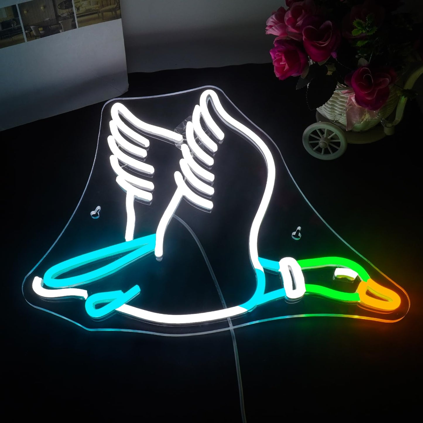 Duck LED Neon Sign, Dimmable, USB Powered, 15x13 inches