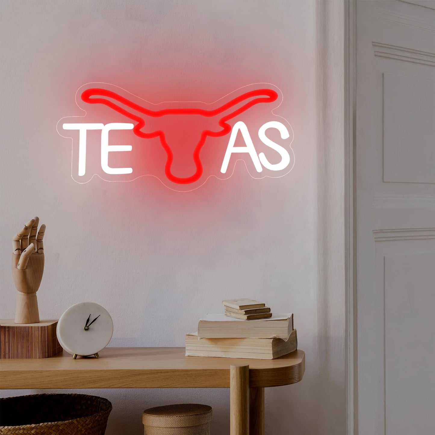 TEXAS Longhorn Neon LED Sign Dimmable (14.5 x 7.4 in)