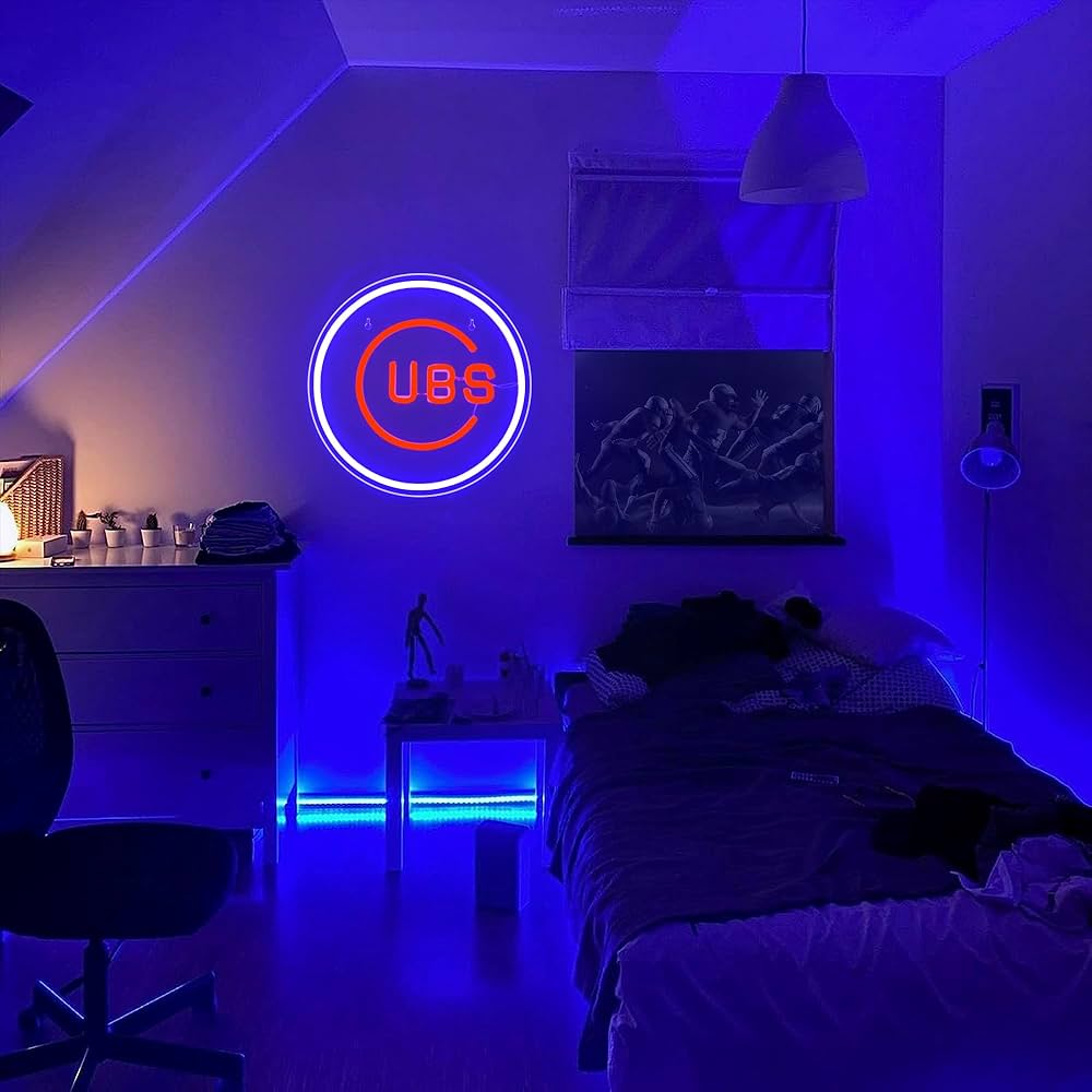 Chicago Cubs LED Neon Sign For Bar, Garage , Mancave 12” x 12” Inch