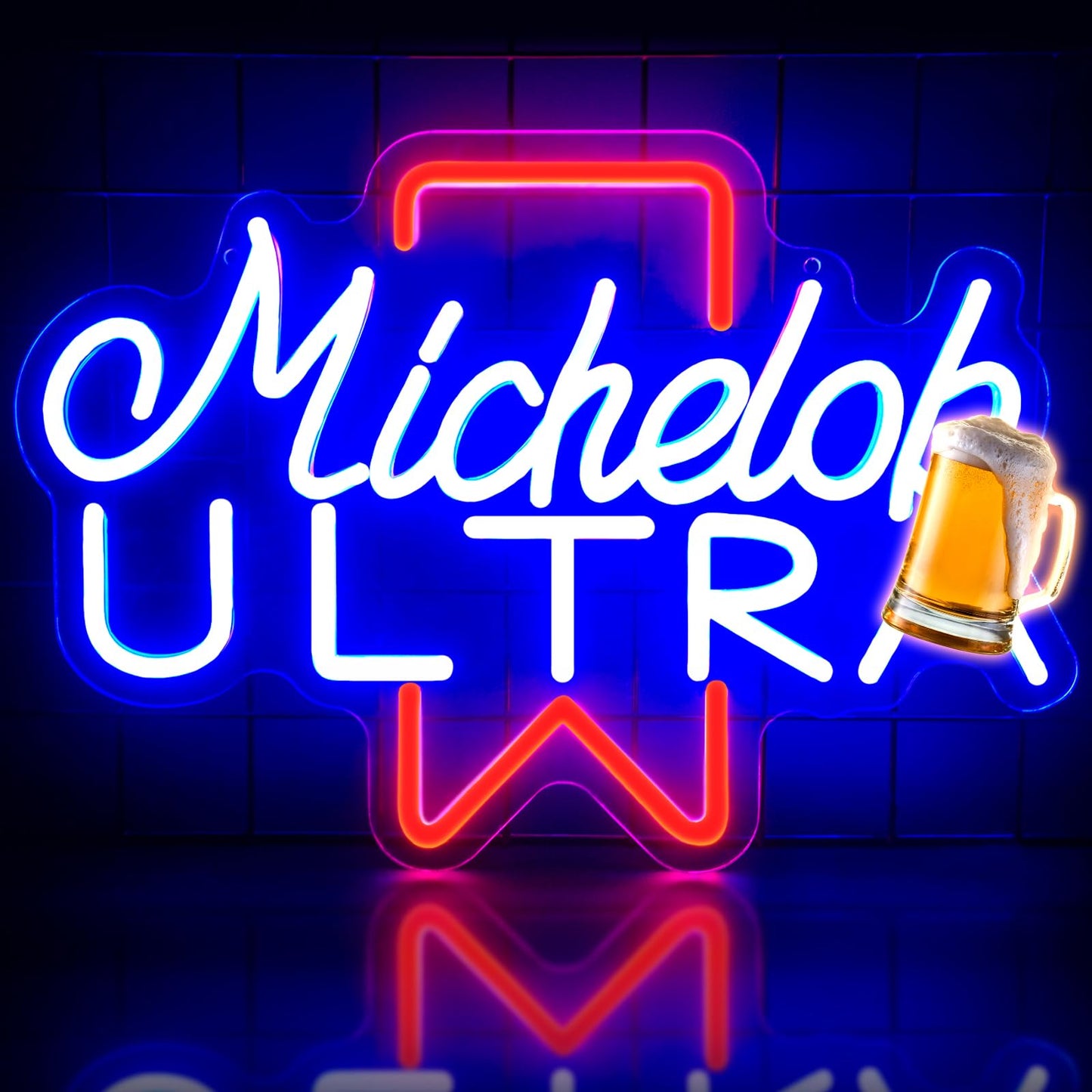Beer Neon Sign, LED, USB, Dimmable, (16x11 inches)