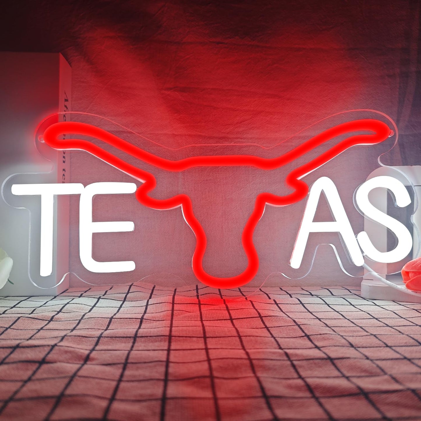 TEXAS Longhorn Neon LED Sign Dimmable (14.5 x 7.4 in)