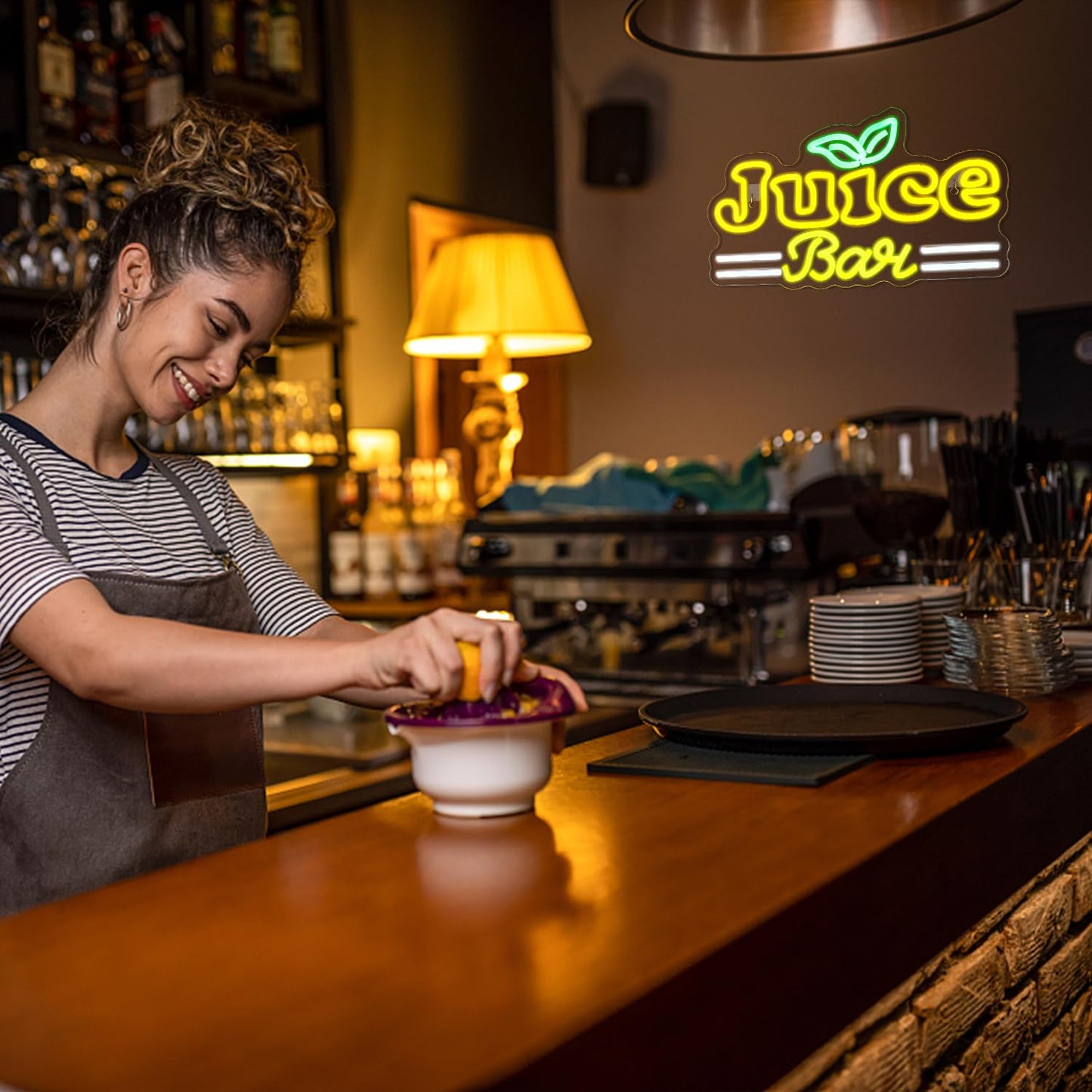 Juice Box Bar Neon LED Sign, USB, Dimmable, (15x8.7 inches)