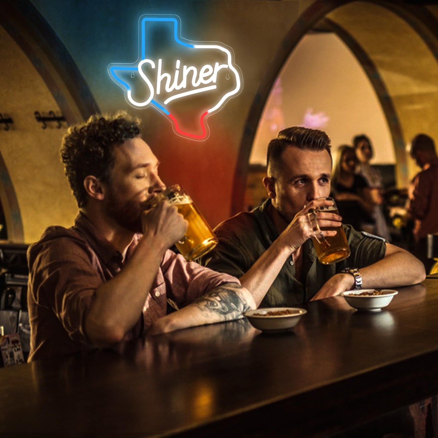 Beer Neon Sign Shinr LED For Room, Bar, Garage ,Man-cave 12.7” x 13.58” inch