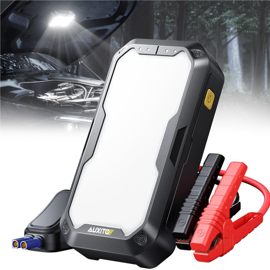 5000A Portable Jump Starter, 2000LM LED, 12V, Power Bank and Jumper Cable