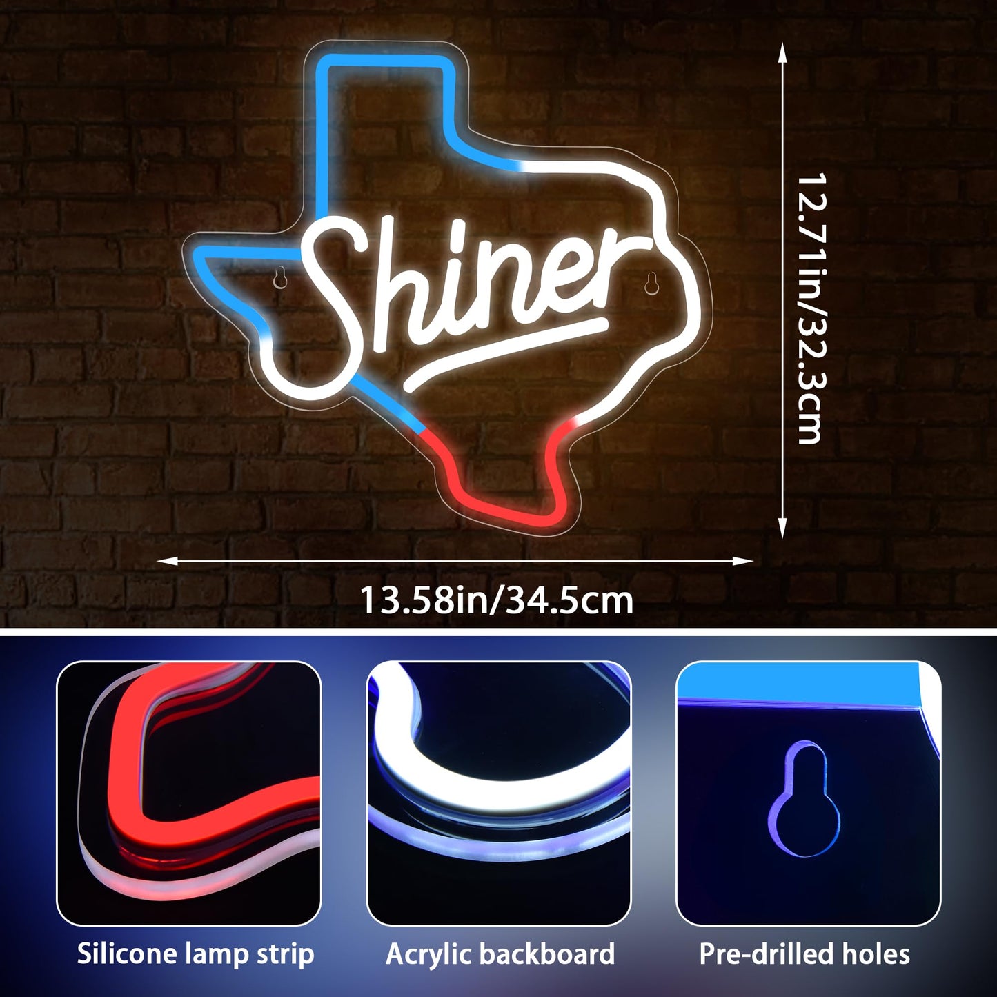 Beer Neon Sign Shinr LED For Room, Bar, Garage ,Man-cave 12.7” x 13.58” inch
