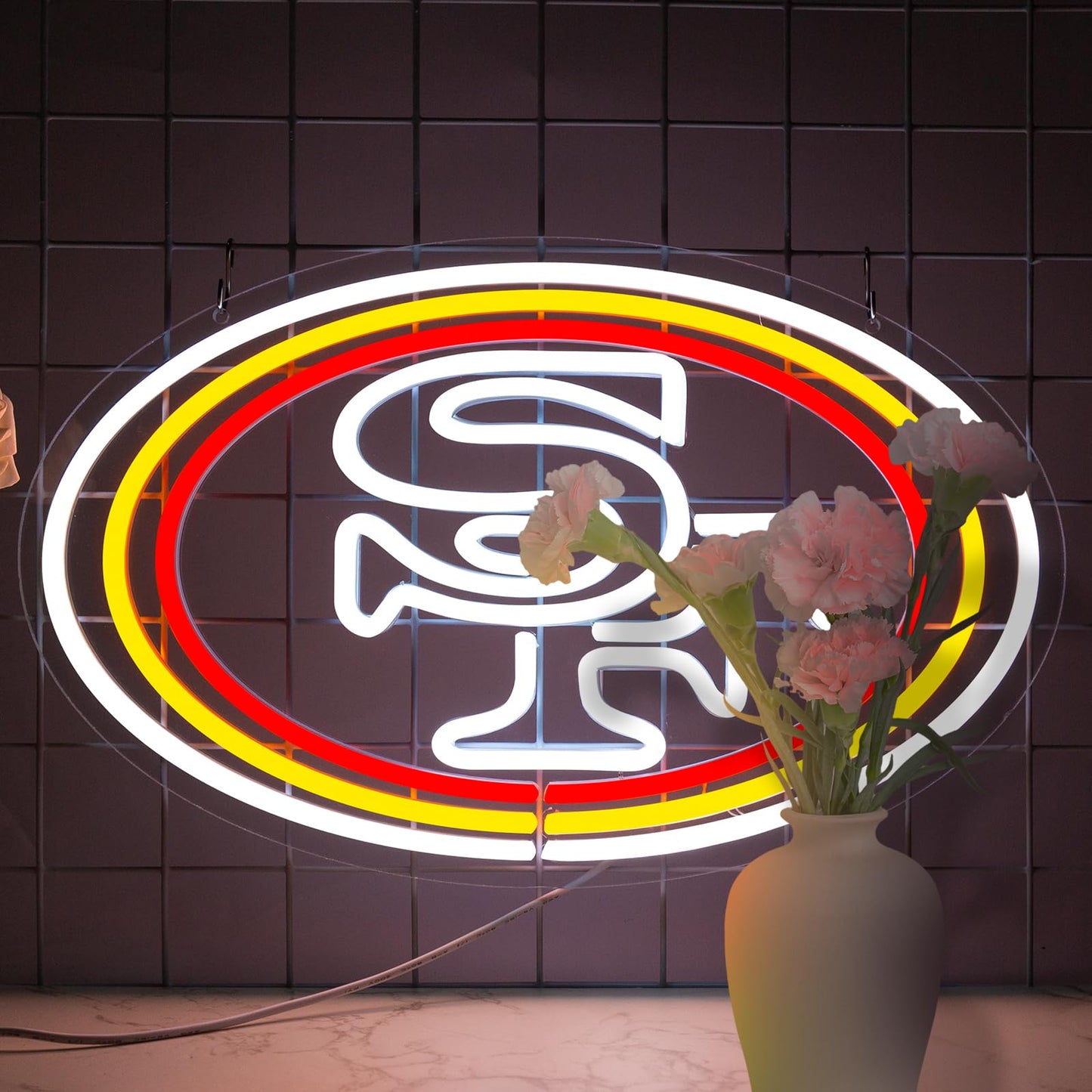 SF Football LED Neon Dimming Sign For Bar, Garage, Mancave (16.6 x 10.3 inch)
