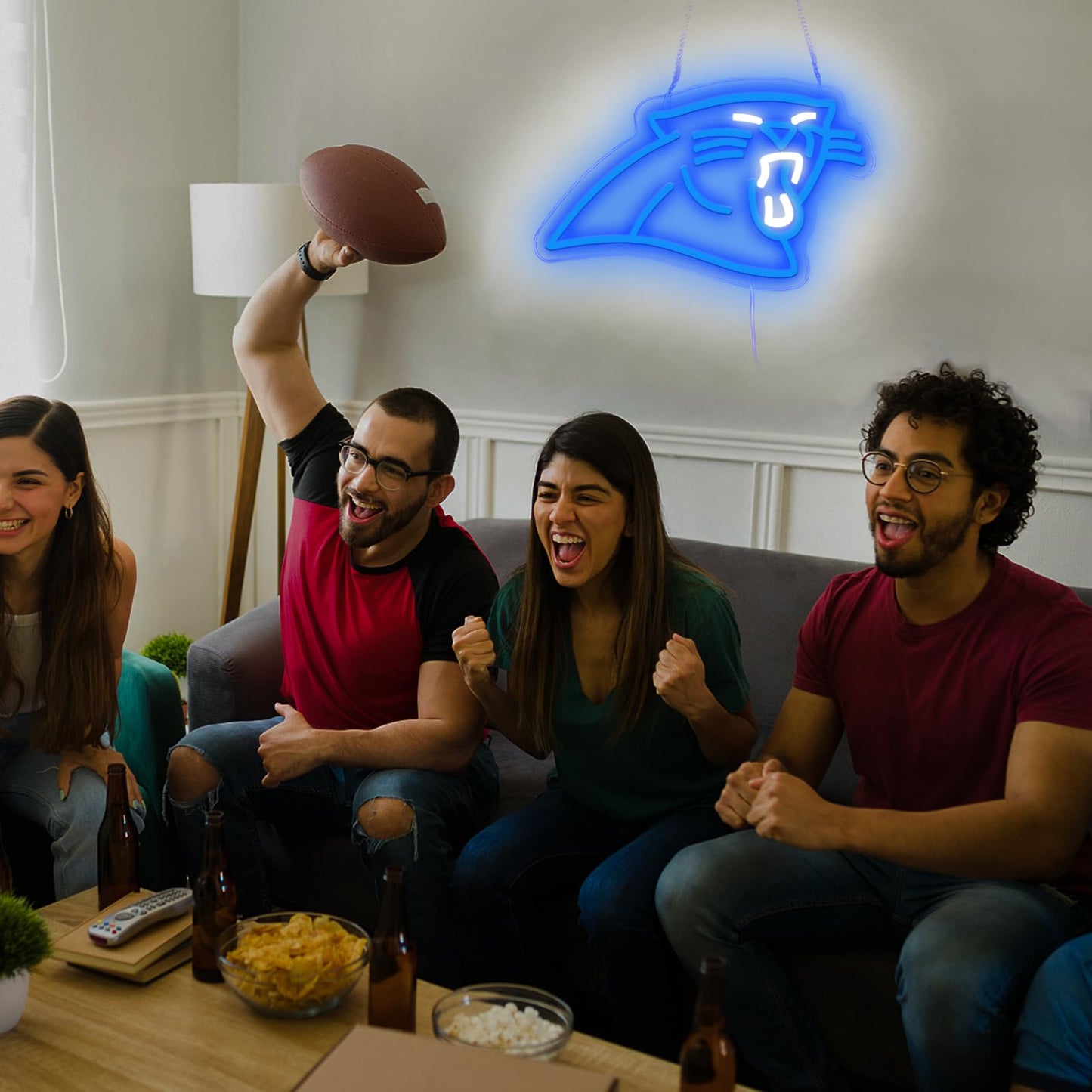 Panthers Football Neon LED Sign Dimmable For Room, Bar , Garage , Man-cave 15.7” x 8.6” inch