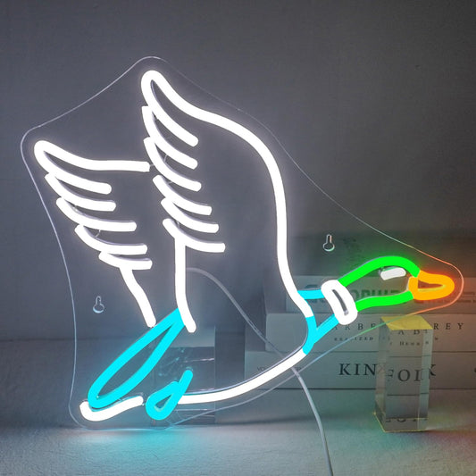 Duck LED Neon Sign, Dimmable, USB Powered, 15x13 inches