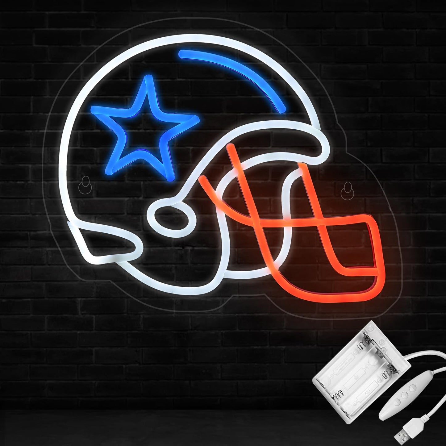 Cowboys Football Helmet Neon Sign for Mancave, Bar, Room 13.8” x 10.8”