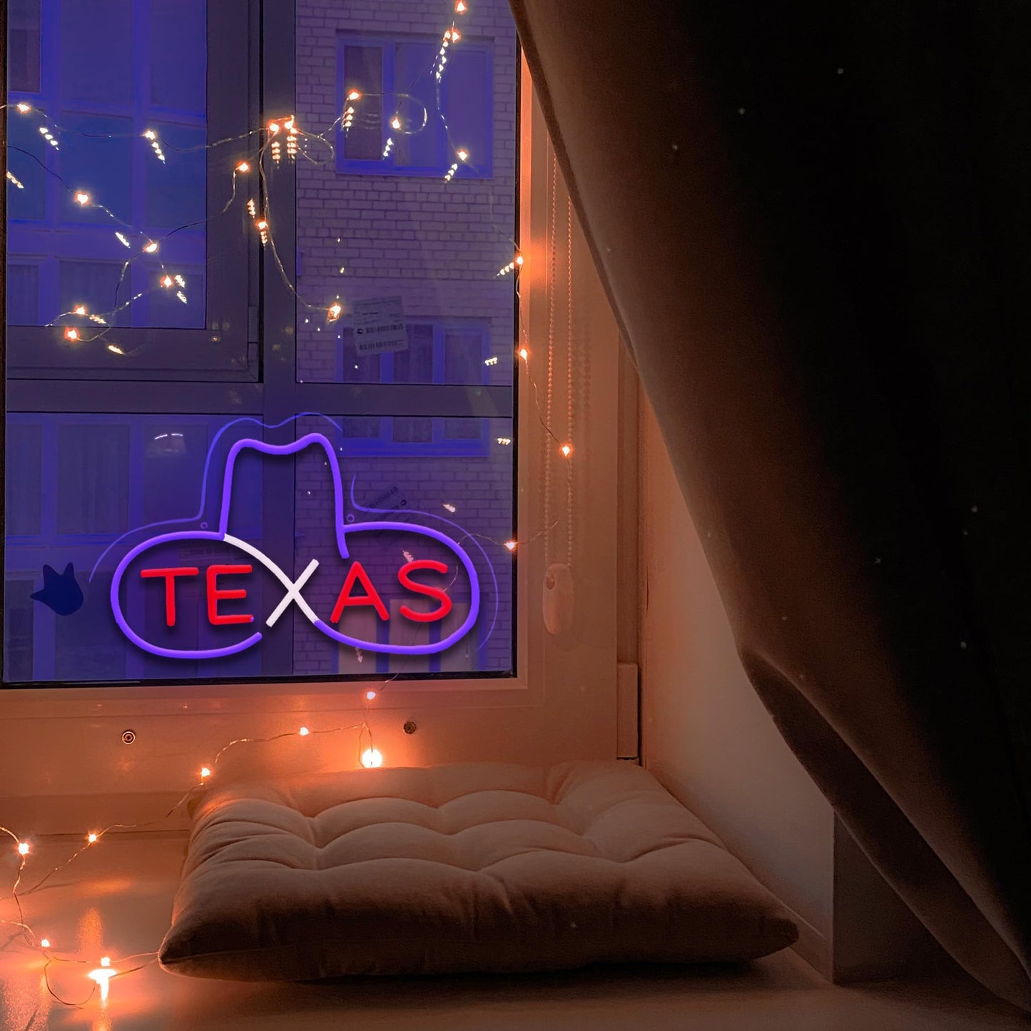 Texas Cowboy Hat Neon LED Sign, USB, Dimmable,  12.4”x9.1” Inch