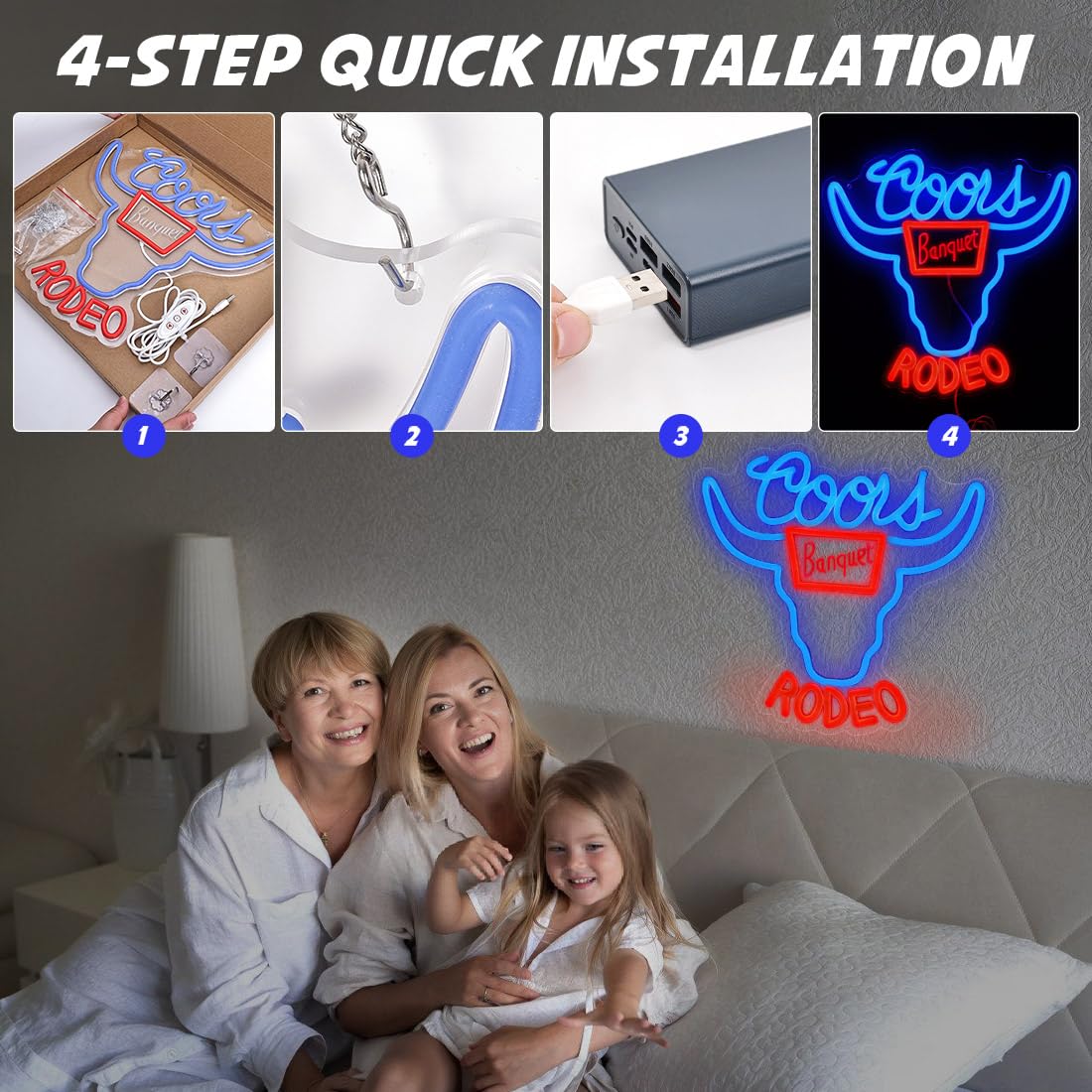 Beer Neon LED Sign, Dimmable, USB Powered, (12.6 x 12.2 inch)