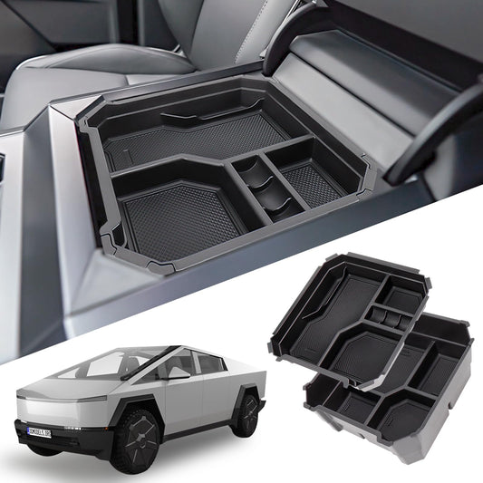 Tesla Cybertruck Double Layer Center Console Organizer Tray 2024-2025