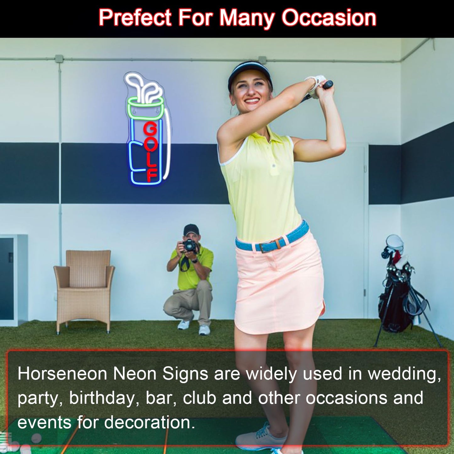 Golf Neon LED Sign for Bar, Golf Club 16.5'' x 6.7'' inch