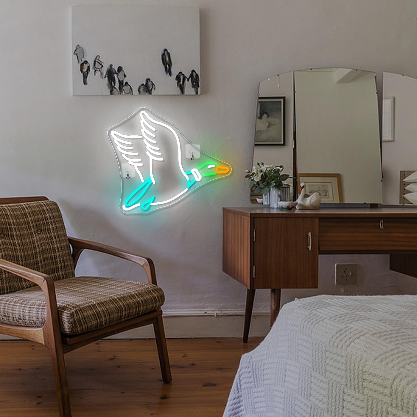 Duck LED Neon Sign, Dimmable, USB Powered, 15x13 inches